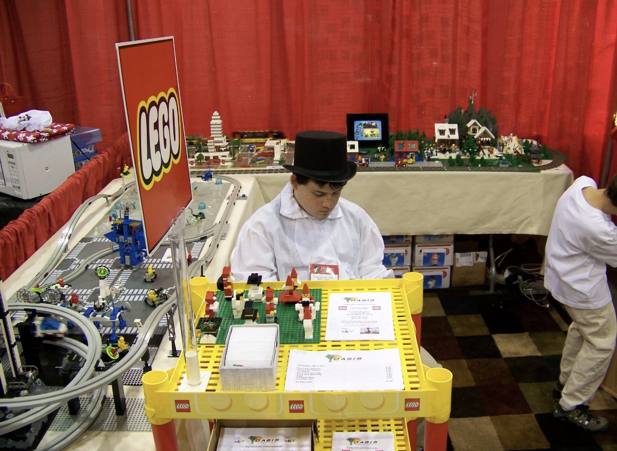 Oasis Trading Post LEGO display at an event